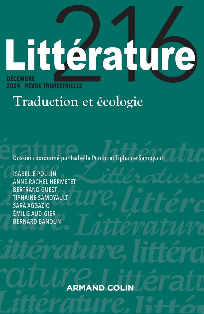 Littérature N°216 4/2023: Traduction et écologie cover