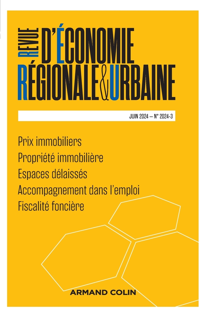Revue d'économie régionale et urbaine N°3/2024: Varia cover