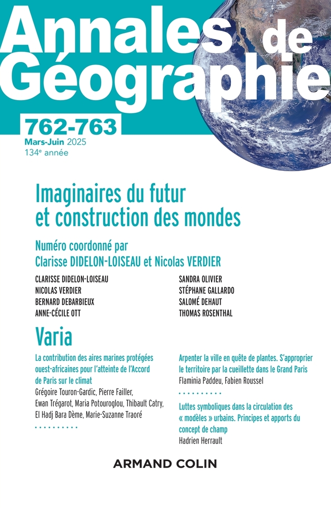 Annales de géographie - N°762-763 2-3/2025: Imaginaires du futur et construction des mondes cover