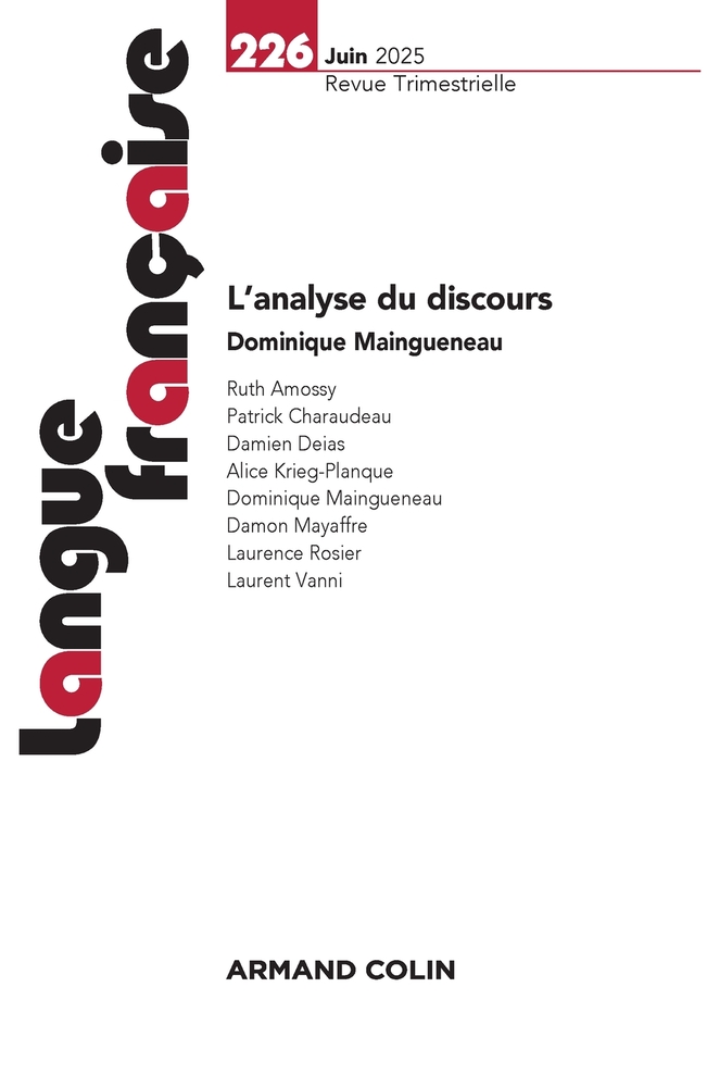Langue française N°226 2/2025: L'analyse du discours cover