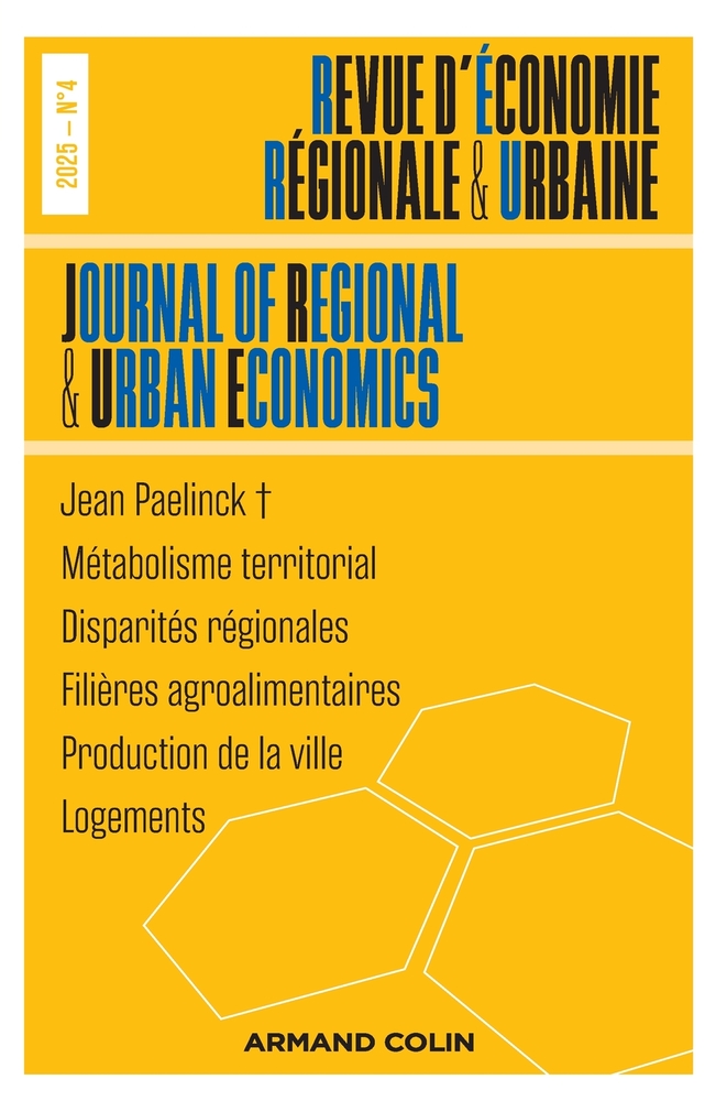 Revue d'économie régionale et urbaine N°4/2025: Varia cover