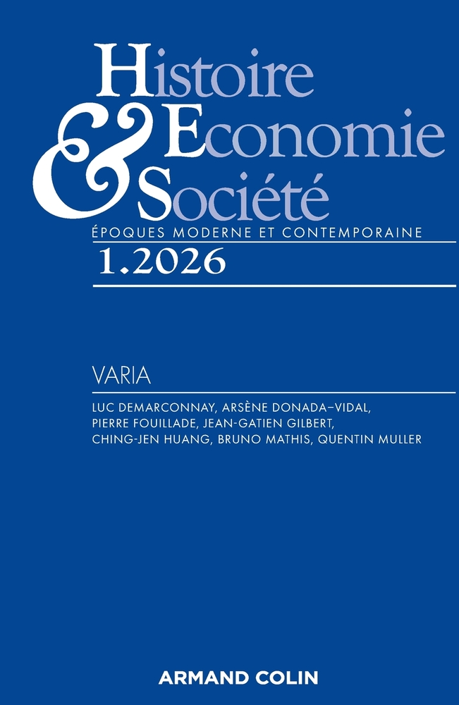 Histoire, Economie et Société 1/2026: Varia cover