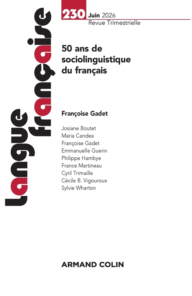 Langue française N°230 2/2026: 50 ans de sociolinguistique du français cover