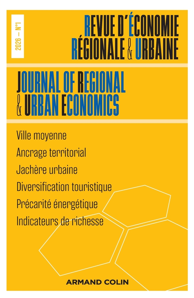 Revue d'économie régionale et urbaine N°1/2026 cover