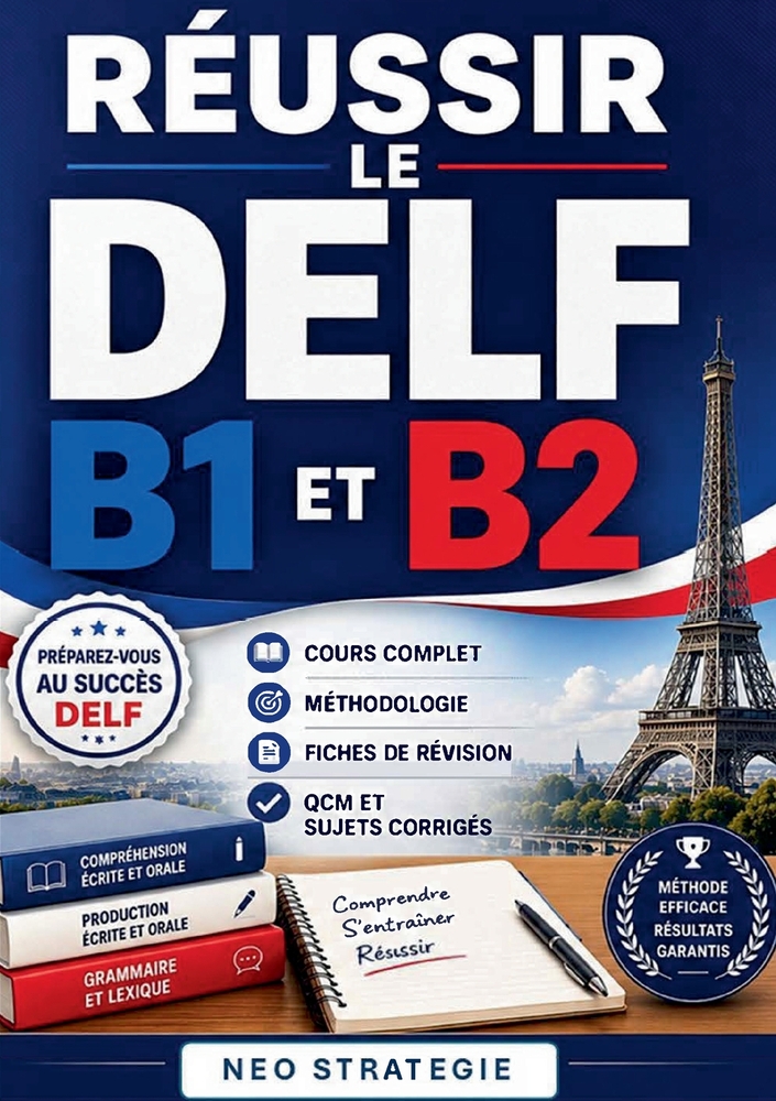 Réussir le DELF B1 et B2: Cours complet, méthodologie, fiches de révision, QCM et sujets corrigés cover
