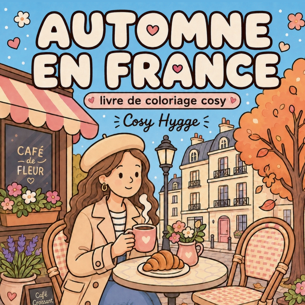 Automne en France: Livre de coloriage cosy cover