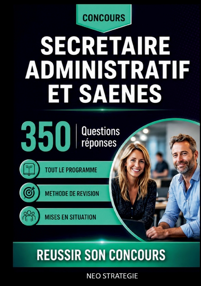 Concours Secrétaire administratif et SAENES: 350 questions réponses Tout le programme, méthode de révision et mises en situation cover