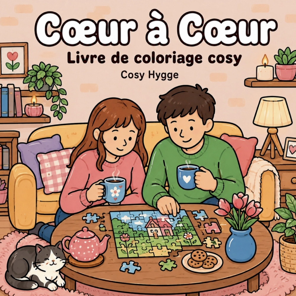 Coeur à coeur: Livre de coloriage cosy cover