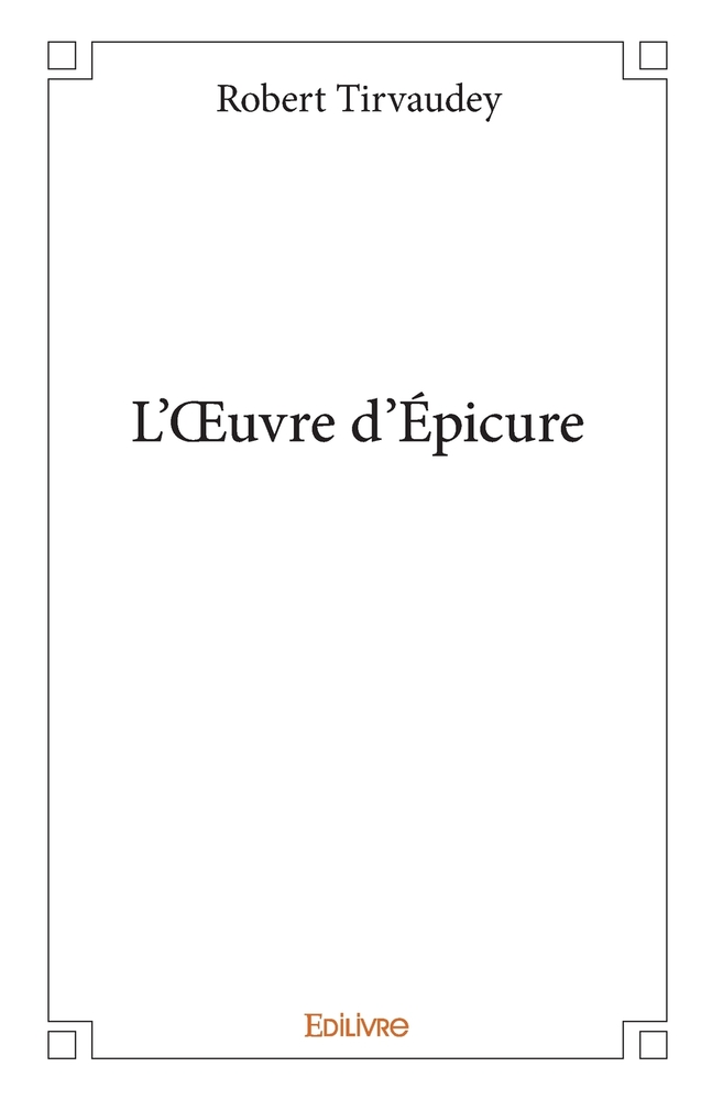 L'OEuvre d'Épicure cover