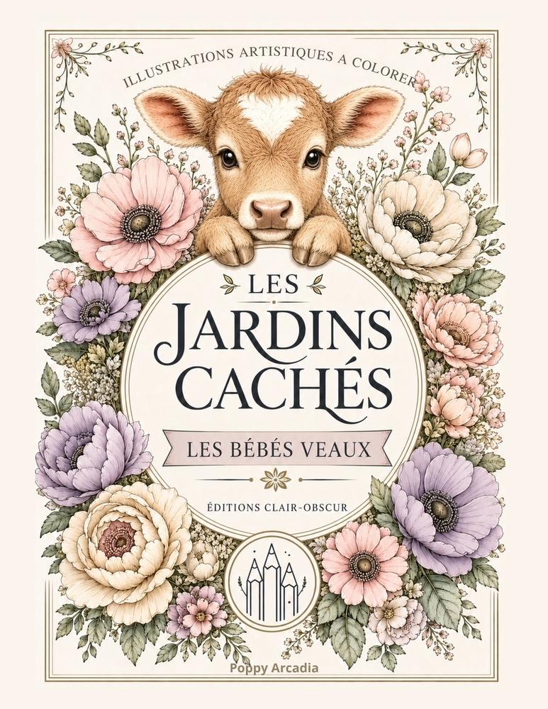Les Jardins Cachés - Les Bébés Veaux: Illustrations artistiques à colorer cover