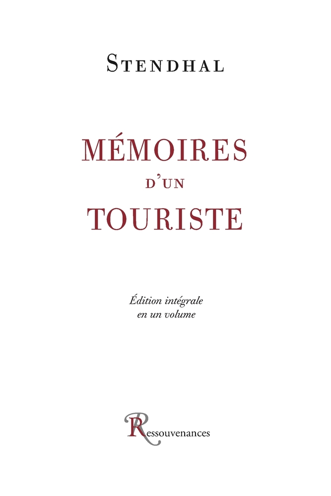 Mémoires d'un touriste cover