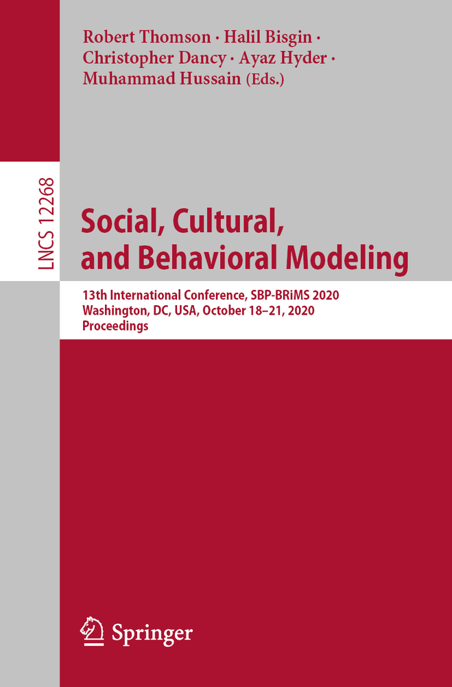 Social, Cultural, and Behavioral Modeling: 19th International Conference, Sbp-Brims 2026, Pittsburgh, Pa, Usa, October 12-14, 2026, Proceedings cover