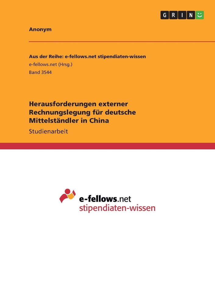 Herausforderungen externer Rechnungslegung für deutsche Mittelständler in China cover
