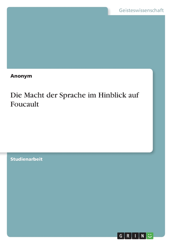 Die Macht der Sprache im Hinblick auf Foucault cover