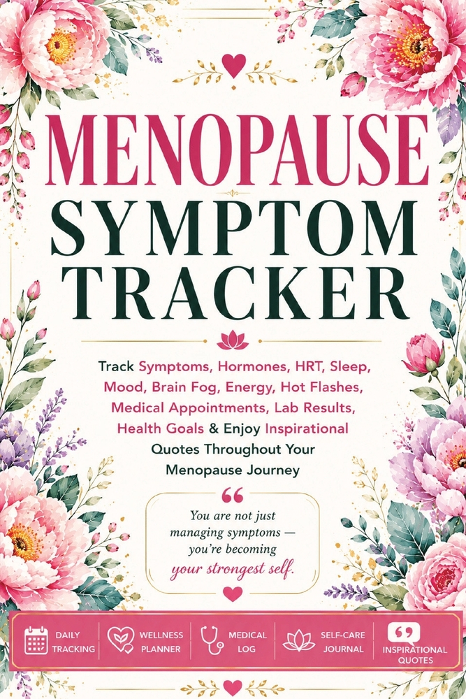 Menopause Symptom Tracker: Track Symptoms, Hormones, HRT, Sleep, Mood, Brain Fog, Energy, Hot Flashes, Medical Appointments, Lab Results, Health Goals cover