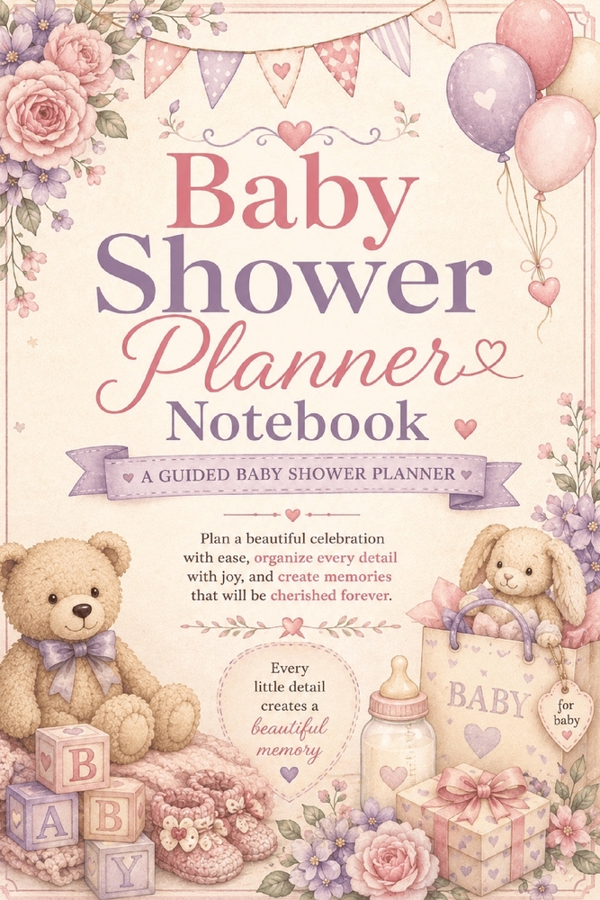 Baby Shower Planner Notebook: A Guided Baby Shower Planner with Inspirational Quotes, Guest Lists, RSVP Trackers, Games, Decorations, Gift Planning, M cover