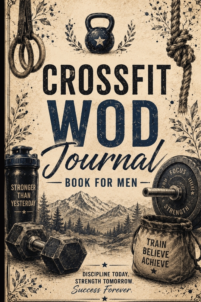CrossFit WOD Journal Book for Men: CrossFit WOD Journal Book for Men: Guided Workout Journal with Strength Logs, PR Tracker & Inspirational CrossFit Q cover