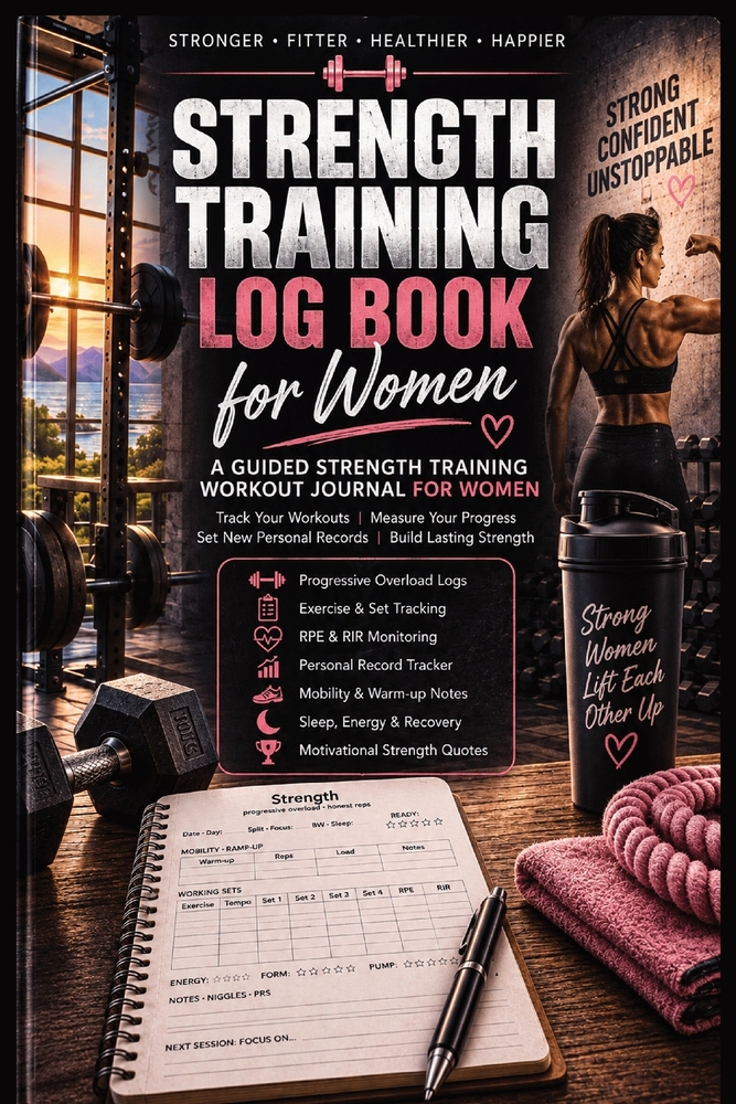 Strength Training Log Book for Women: A Guided Strength Training Workout Journal for Women: Track Your Workouts, Measure Your Progress, Set New Person cover