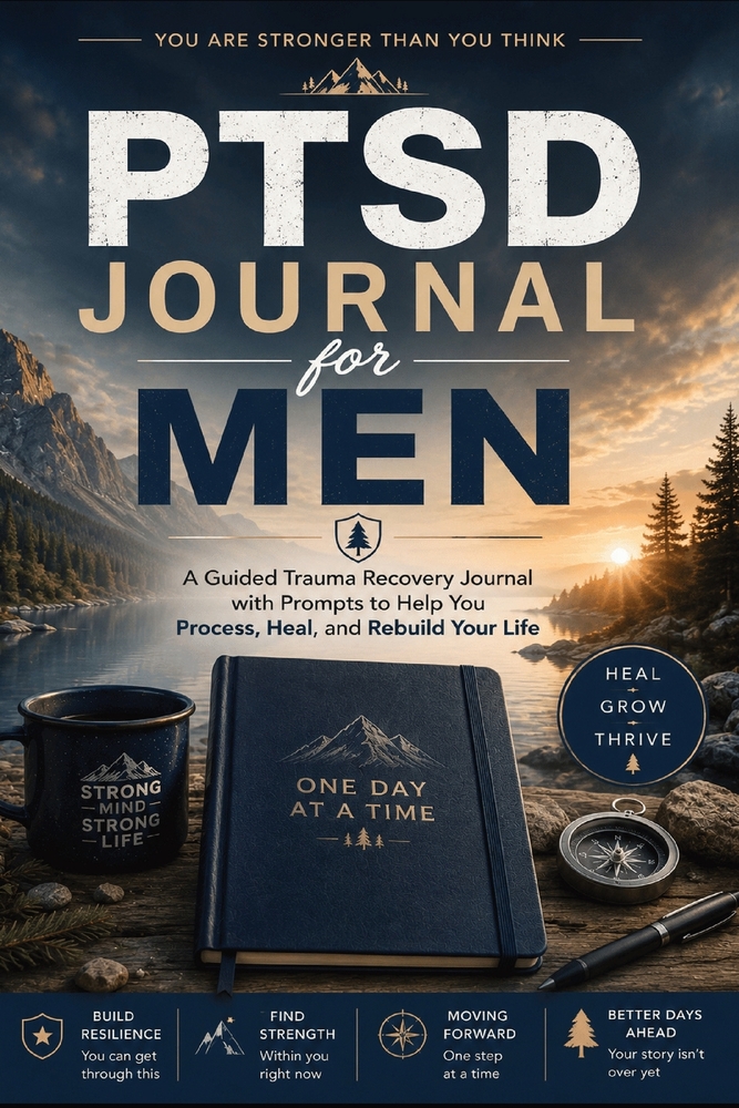 PSDT Trauma Journal For Men: A Guided Trauma Recovery Journal with Prompts to Help You Process, Heal, and Rebuild Your Life cover
