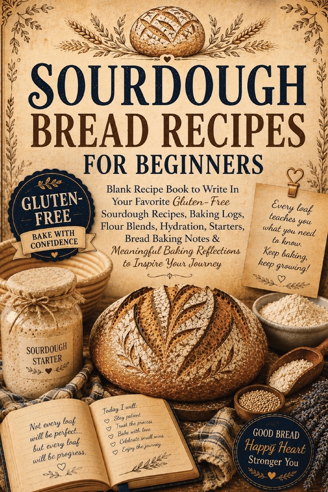 Sourdough Bread Recipes for Beginners: Blank Recipe Book to Write In Your Favorite Gluten-Free Sourdough Recipes, Baking Logs, Flour Blends, Hydration cover