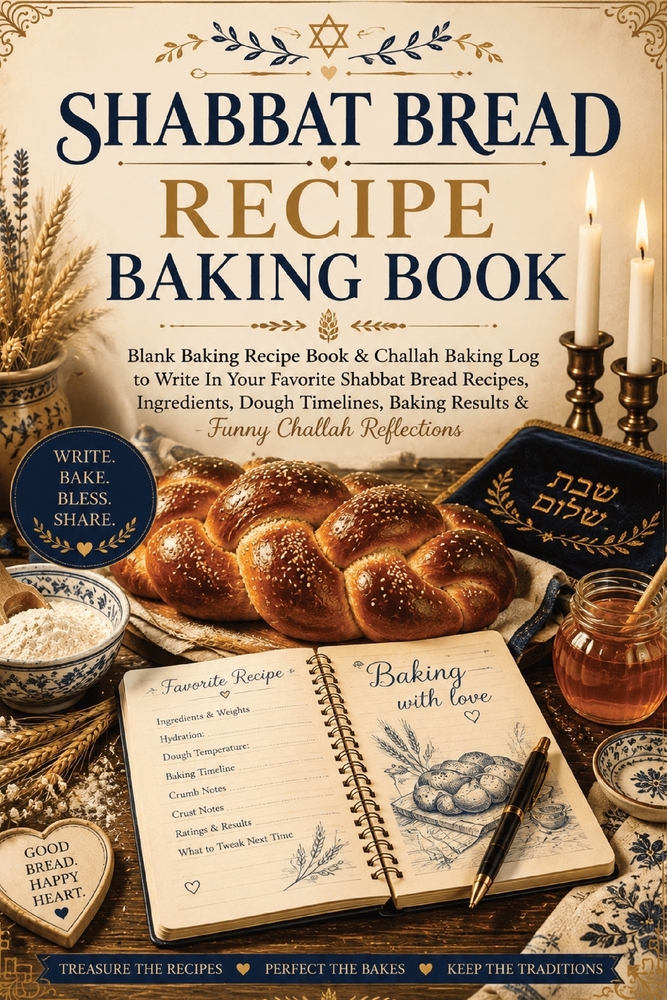 Shabbat Bread Recipe Baking Book: Blank Baking Book for Traditional Jewish Baking Recipes, Challah, Family Recipes, Baking Notes & Inspirational Shabb cover