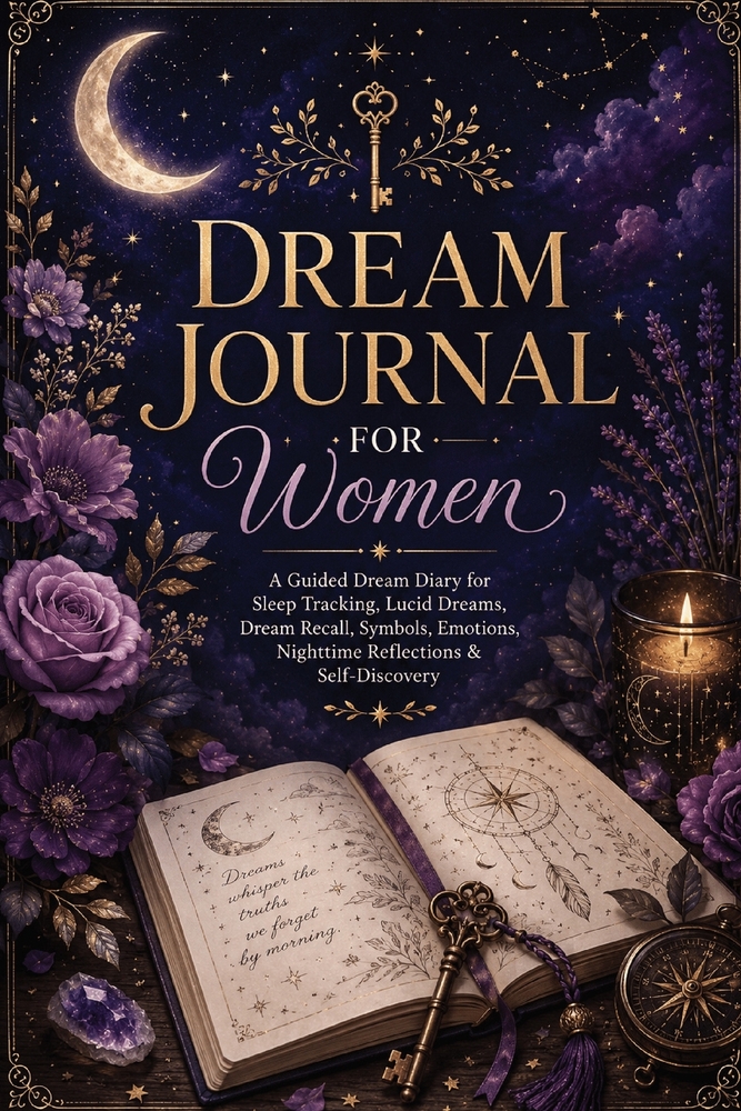 Dream Journal for Women: A Guided Dream Diary for Sleep Tracking, Lucid Dreams, Dream Recall, Symbols, Emotions, Nighttime Reflections & Self-Discover cover