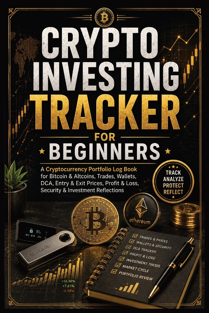 Crypto Investing for Beginners: A Cryptocurrency Investment Tracker & Crypto Portfolio Log Book for Trades, Bitcoin & Altcoins, Wallets, DCA, Entry & cover