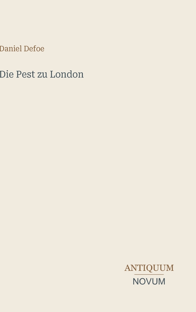 Die Pest zu London cover