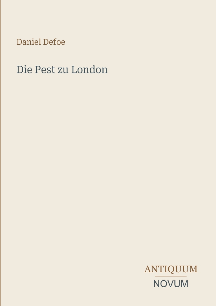 Die Pest zu London cover