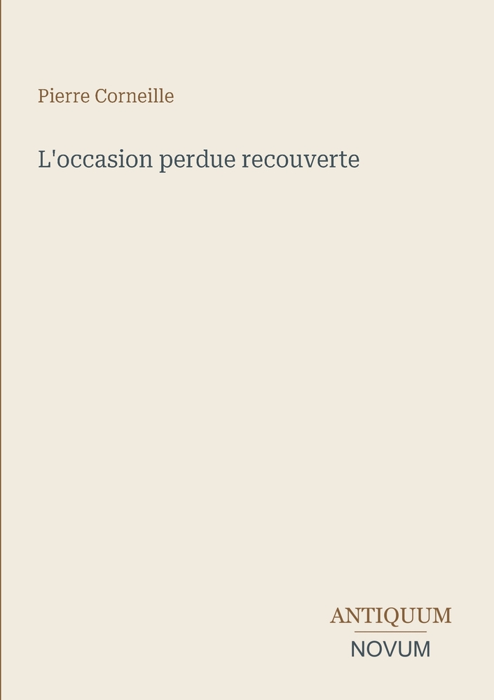 L'occasion perdue recouverte cover