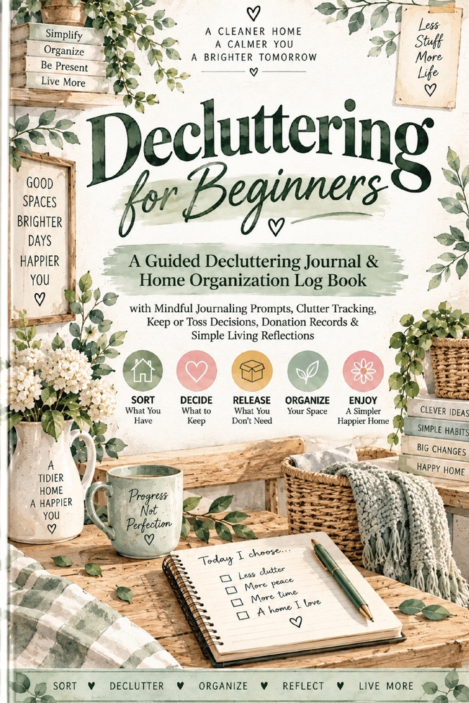 Decluttering for Beginners: A Guided Decluttering Journal & Home Organization Log Book with Mindful Journaling Prompts, Clutter Tracking, Keep or Toss cover
