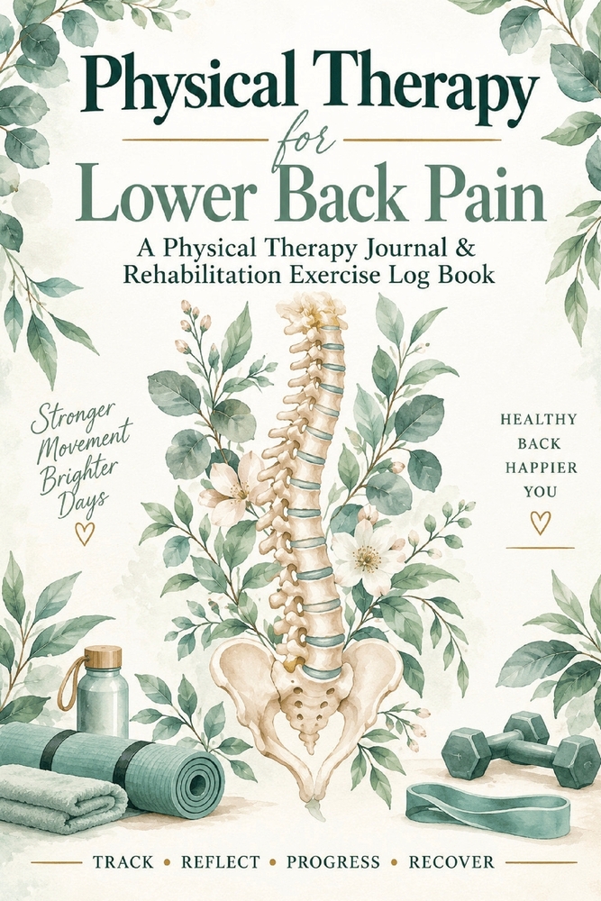 Physical Therapy for Lower Back Pain: A Guided Physical Therapy Journal & Home Exercise Log Book for Back Pain Tracking, Daily Rehab Exercises, Mobili cover