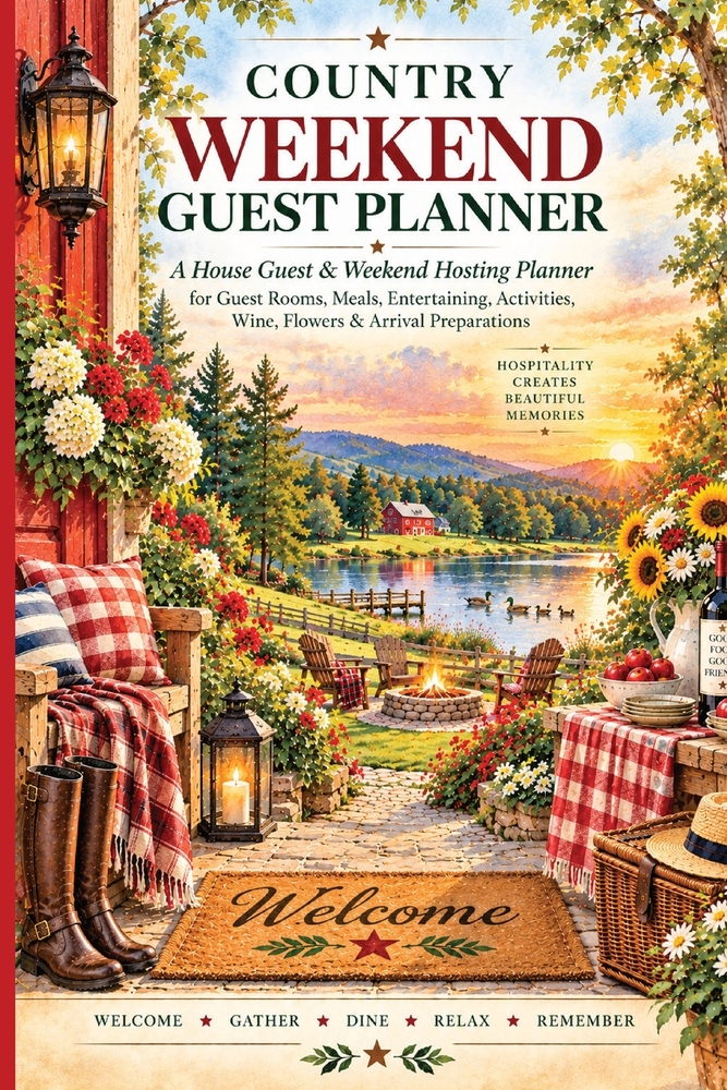 Country Weekend Guest Planner: A House Guest & Weekend Hosting Planner for Guest Rooms, Meals, Entertaining, Activities, Wine, Flowers & Arrival Prepa cover