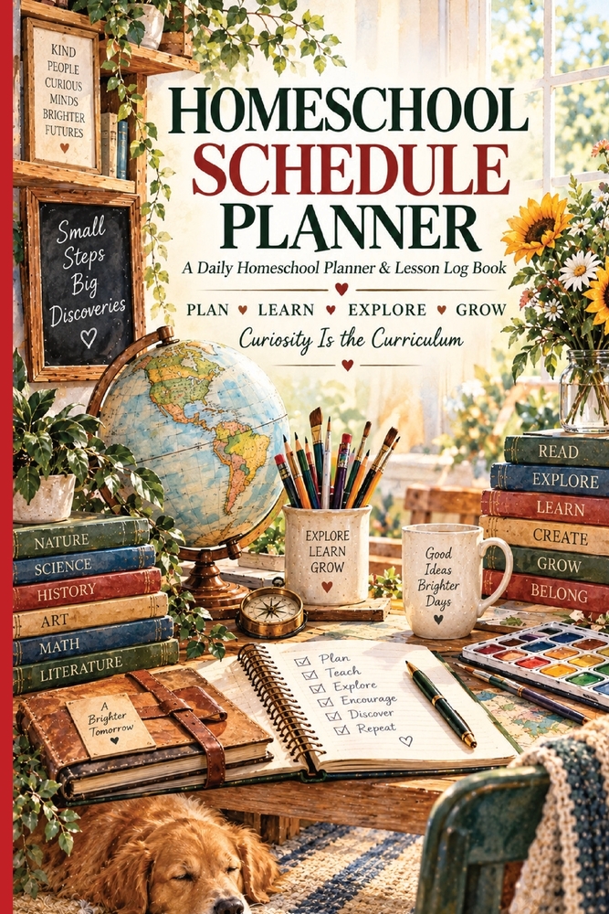 Homeschool Schedule Planner: A Daily Homeschool Planner & Lesson Log Book for Schedules, Subjects, Curriculum, Independent Work, Learning Hours, Activ cover