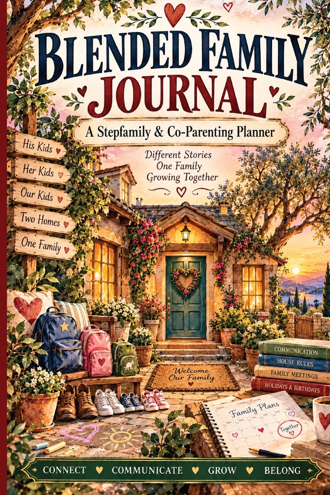 Blended Family Journal: A Stepfamily & Co-Parenting Planner for Kids' Schedules, House Rules, Family Meetings, Communication, Holidays, Weekly Check-I cover