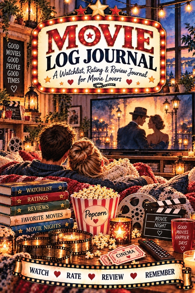 Movie Log Journal: A Movie Watching Journal & Film Tracker for Watchlists, Ratings, Reviews, Streaming Services, Favorite Movies, Recommendations & Mo cover