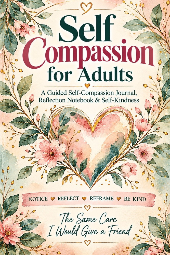 Self Compassion for Adults: A Guided Self-Compassion Journal, Reflection Notebook & Self-Kindness Workbook for Mindful Awareness, Inner Critic Reflect cover