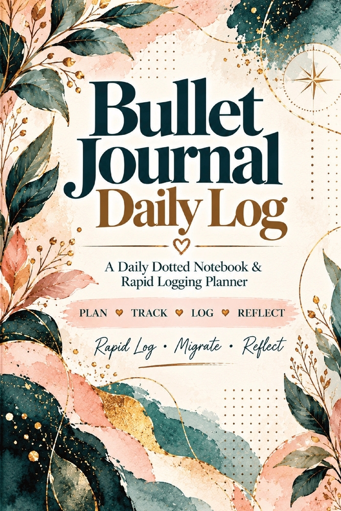 Bullet Journal Daily Log: A Daily Bullet Journal, Dotted Notebook & Rapid Logging Planner for Tasks, Habits, Mood, Energy, Intentions, Notes, Reflecti cover