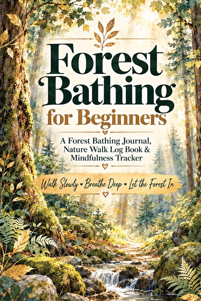 Forest Bathing for Beginners: A Forest Bathing Journal, Nature Walk Log Book & Mindfulness Tracker for How to Do Forest Bathing, Sensory Awareness, Ca cover