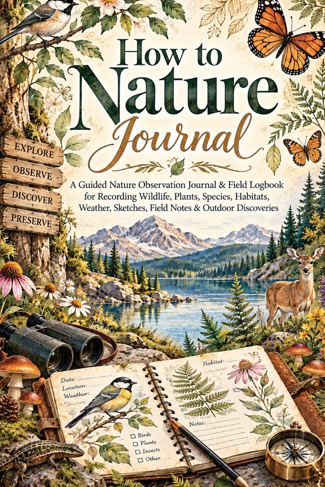 How To Nature Journal: A Guided Nature Observation Journal & Field Logbook for Recording Wildlife, Plants, Species, Habitats, Weather, Sketches, Field cover