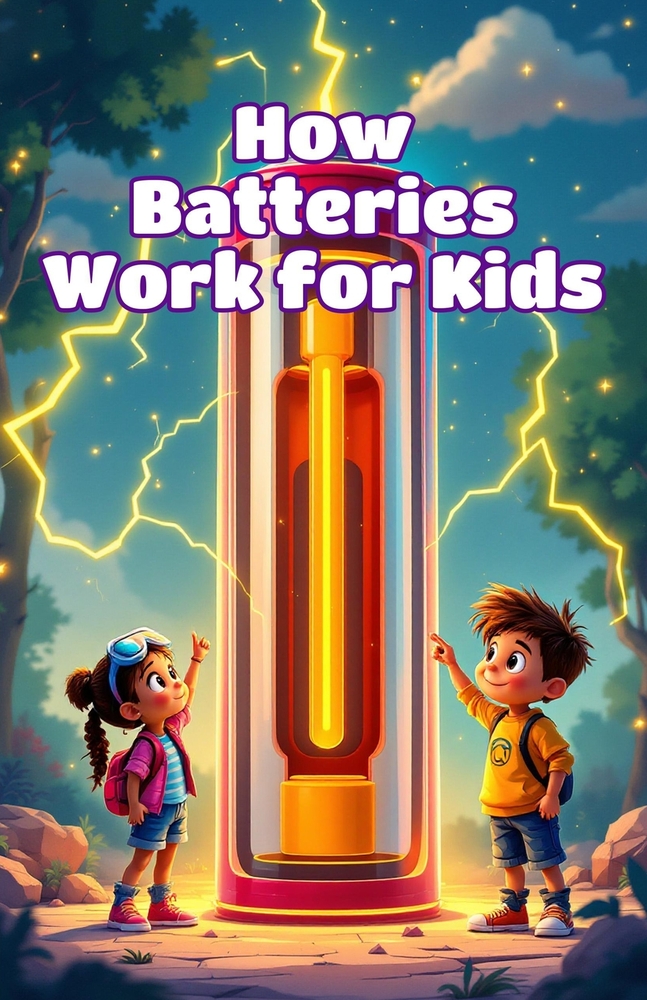 How Batteries Work for Kids: A Beginner's Guide to Electricity, Stored Energy, Circuits, and Charging - From Tiny Cells to Electric Cars cover