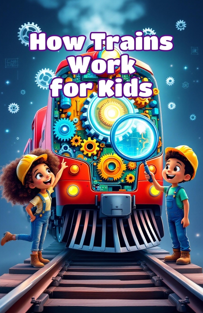 How Trains Work for Kids: Steam Engines, Bullet Trains, Locomotives & Railroads Explained for Early Readers Ages 4-8 cover