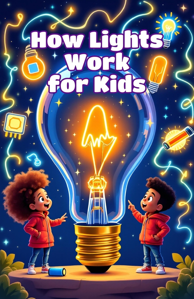 How Lights Work for Kids: A Beginner's Guide to Electricity, Bulbs, LEDs, Energy, and the Science of Illumination cover