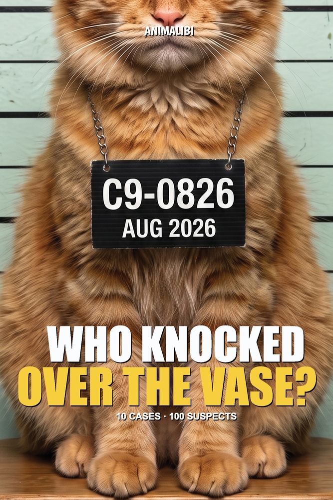 ANIMALIBI - Who Knocked Over the Vase?: A whodunit for cat lovers, in full color. 100 adorable suspects, 10 cases, one guilty kitty. cover