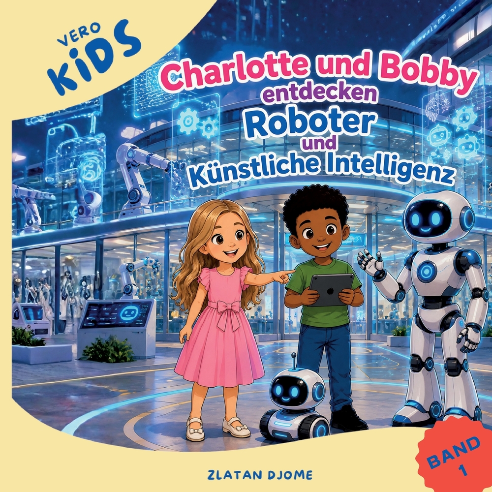 Charlotte und Bobby entdecken Roboter und Künstliche Intelligenz: Eine spannende Entdeckungsreise in die Welt der KI cover