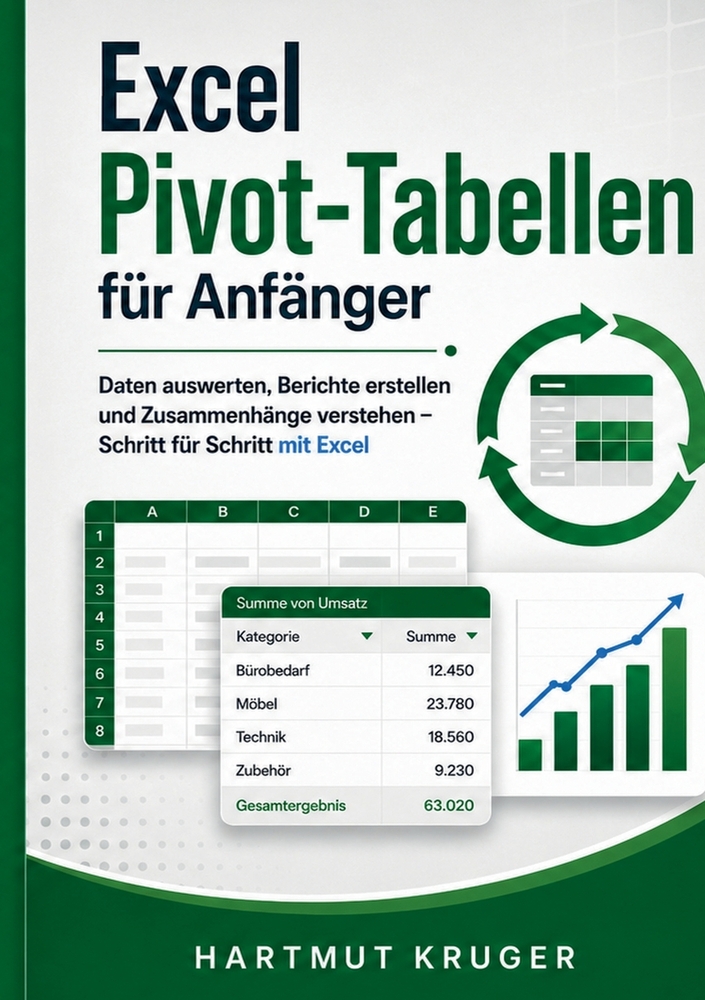 Excel Pivot-Tabellen für Anfänger: Daten auswerten, Berichte erstellen und Zusammenhänge verstehen Schritt für Schritt mit Excel cover