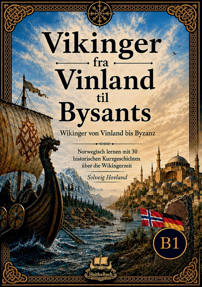 Vikinger fra Vinland til Bysants Wikinger von Vinland bis Byzanz: Norwegisch lernen mit 30 historischen Kurzgeschichten über die Wikingerzeit (Niveau cover