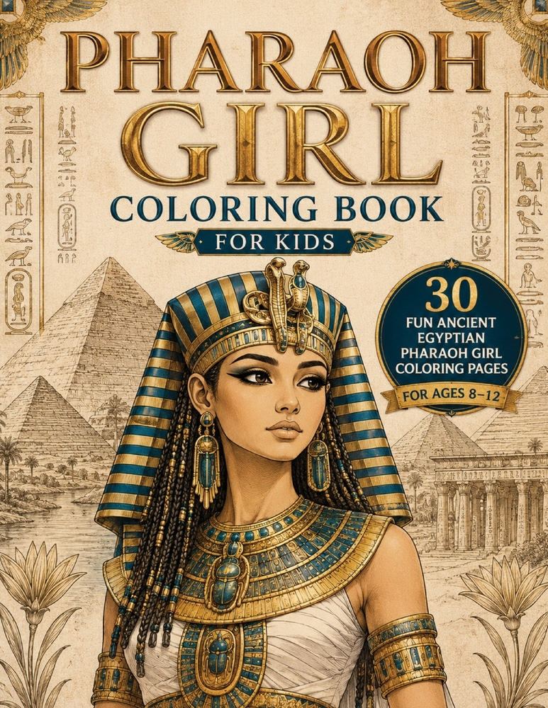 Pharaoh Girl Coloring Book for Kids cover
