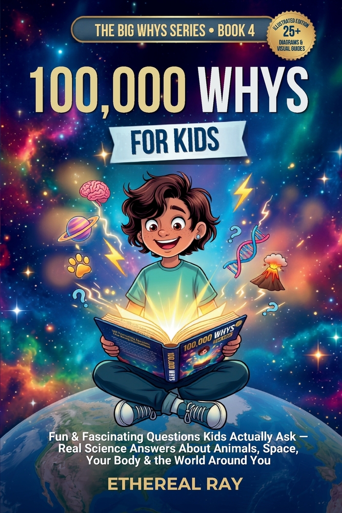 100,000 Whys for Kids: Fun & Fascinating Questions Kids Actually Ask - Real Science Answers About Animals, Space, Your Body & the World Around You cover