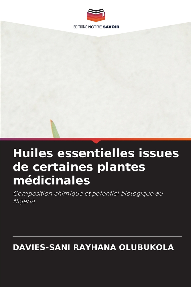 Huiles essentielles issues de certaines plantes médicinales cover